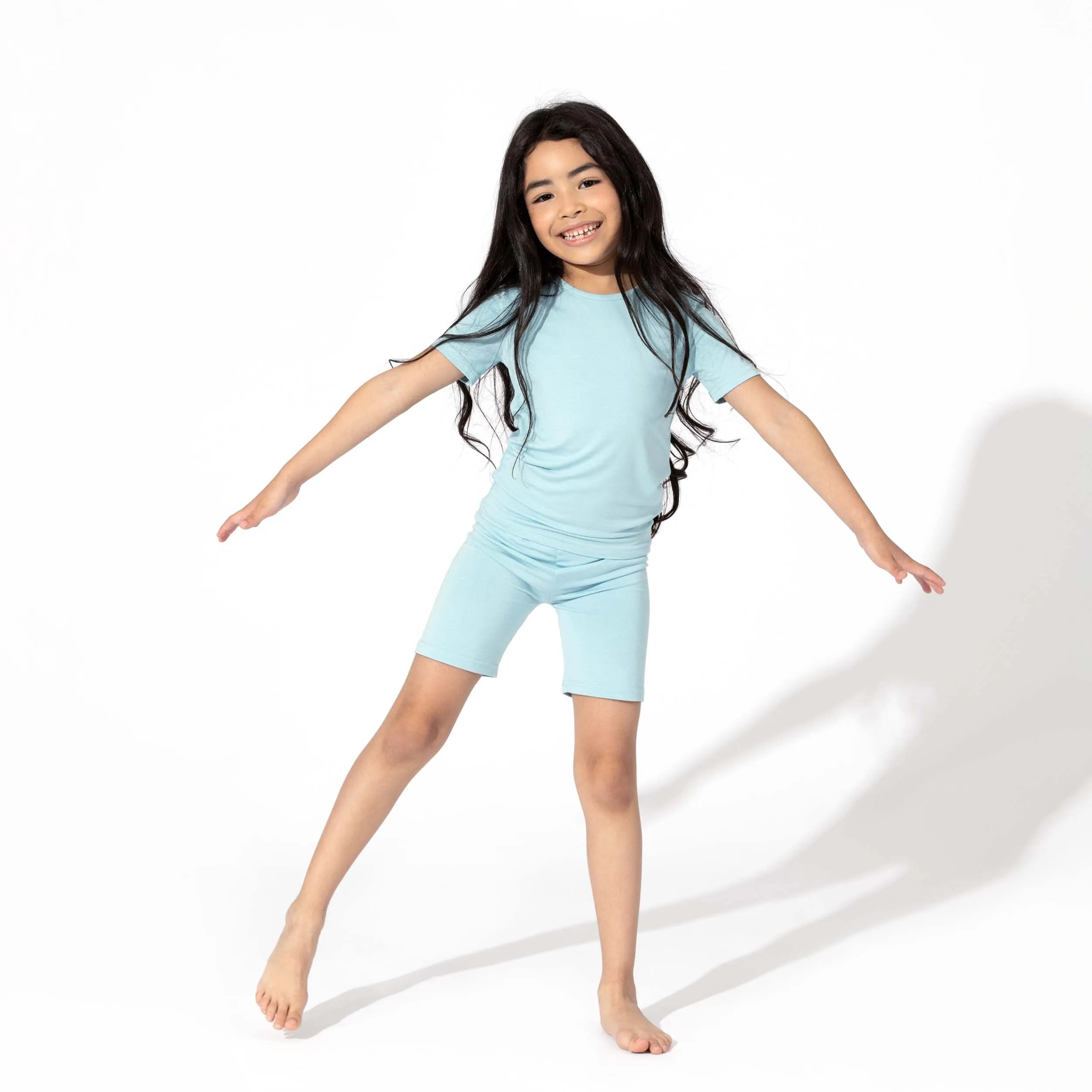 Adventure Blue Bamboo Kids Pajama Short Set