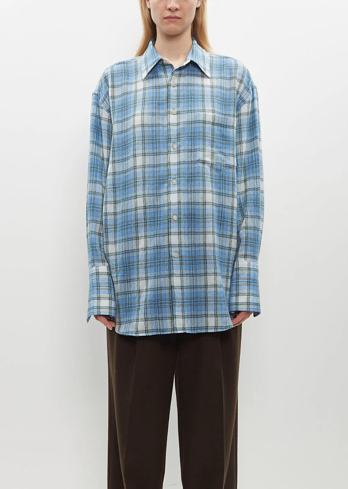 Airy Wool Check Shirt