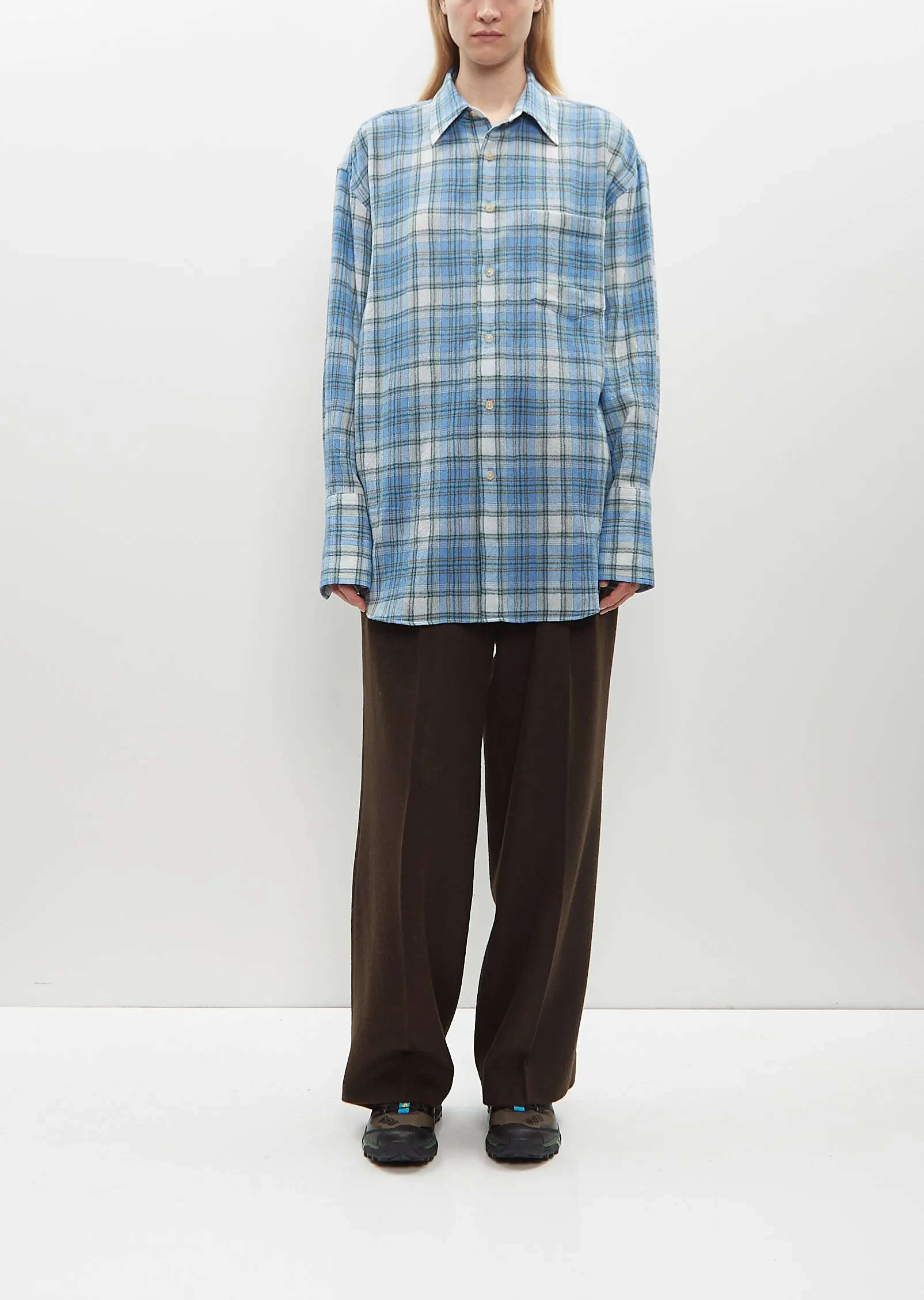 Airy Wool Check Shirt