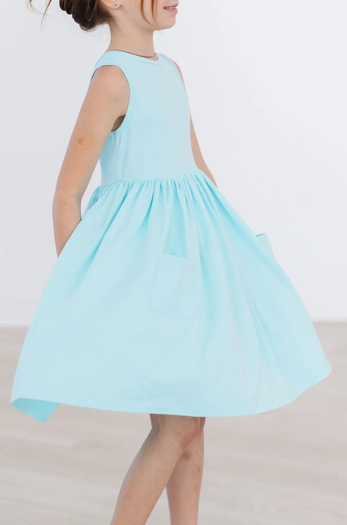 Aqua Tank Pocket Twirl Dress