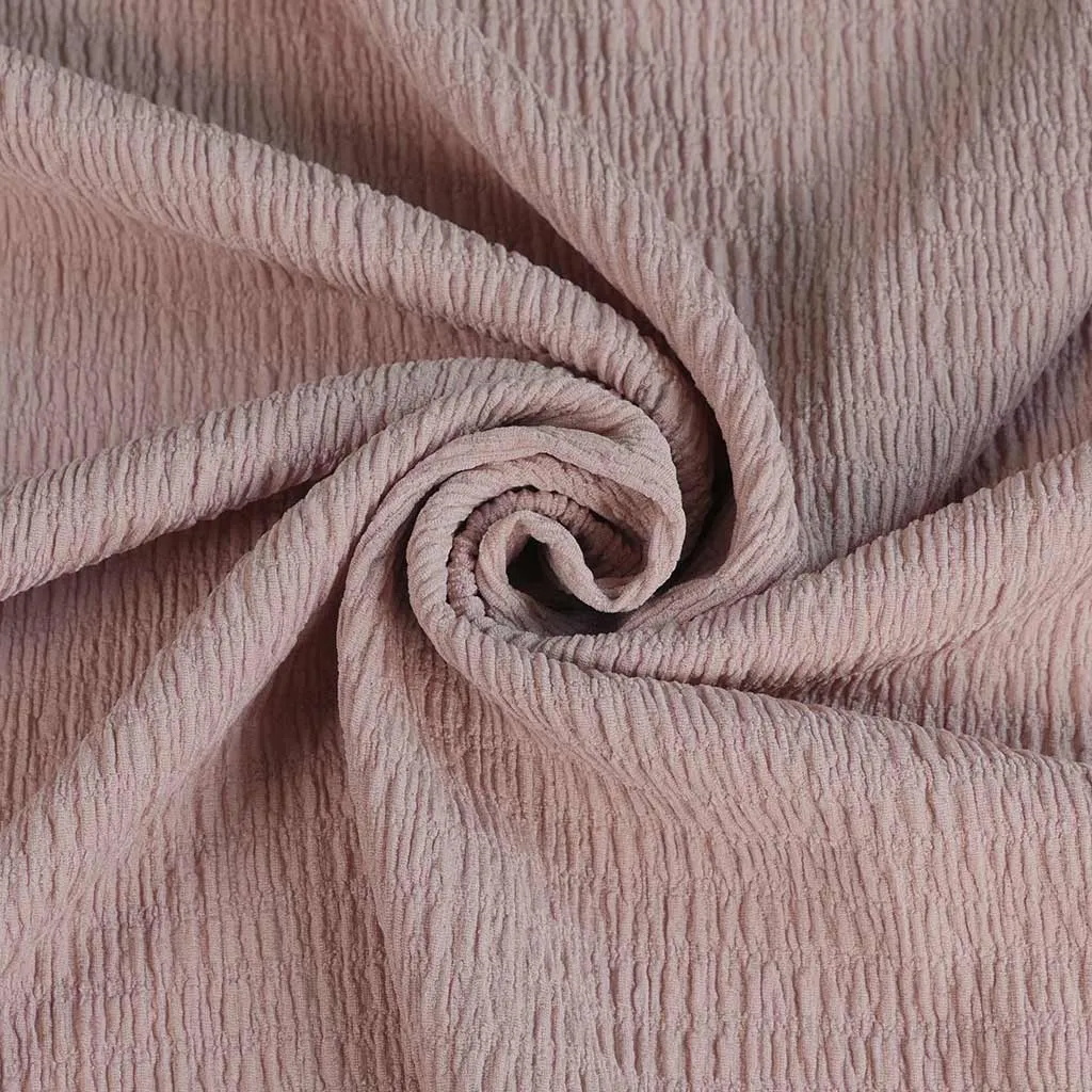 Aspen - Dusky Pink Bark Stretch Rib Fabric Sample