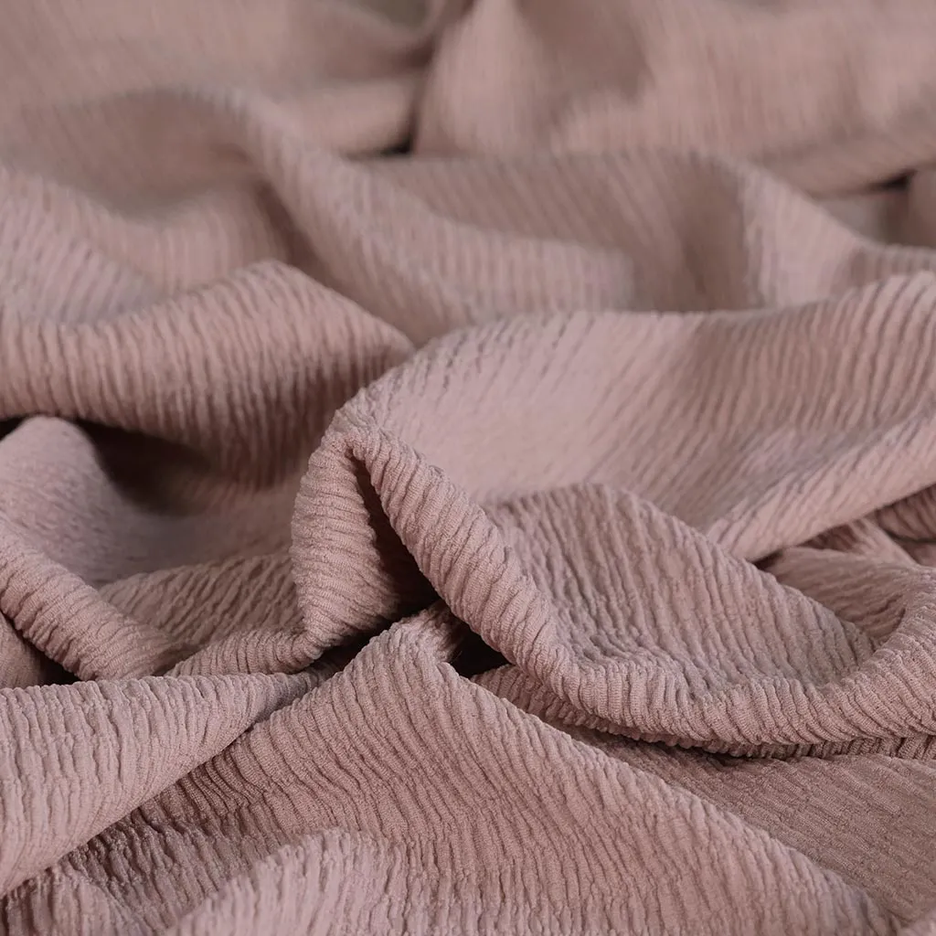 Aspen - Dusky Pink Bark Stretch Rib Fabric Sample