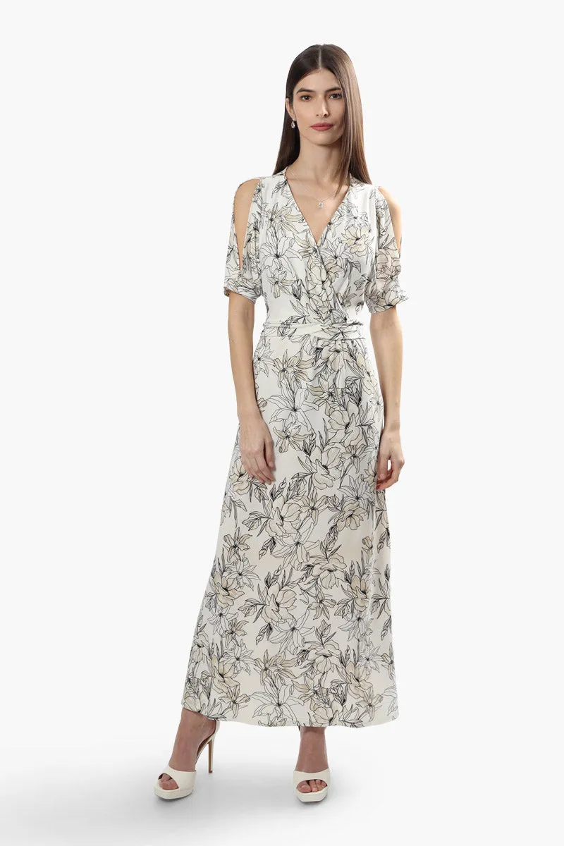 Beechers Brook Floral Crossover Maxi Dress - White