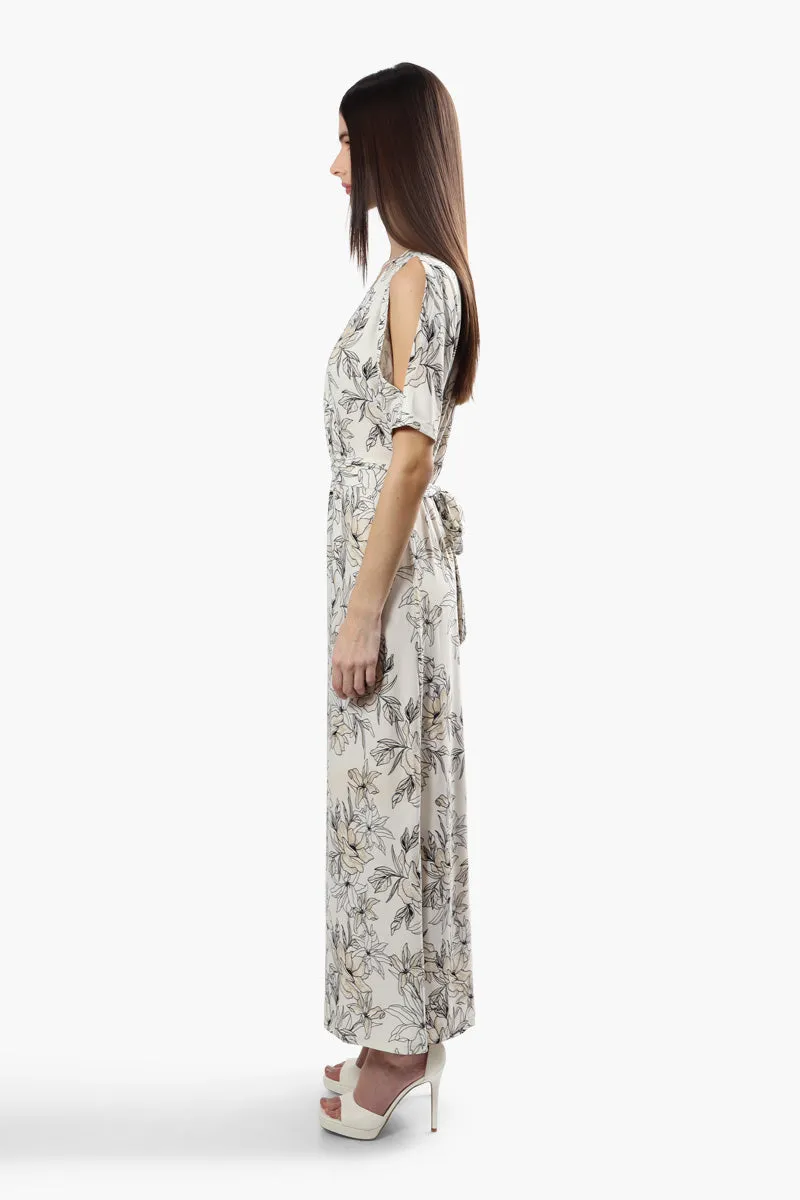 Beechers Brook Floral Crossover Maxi Dress - White