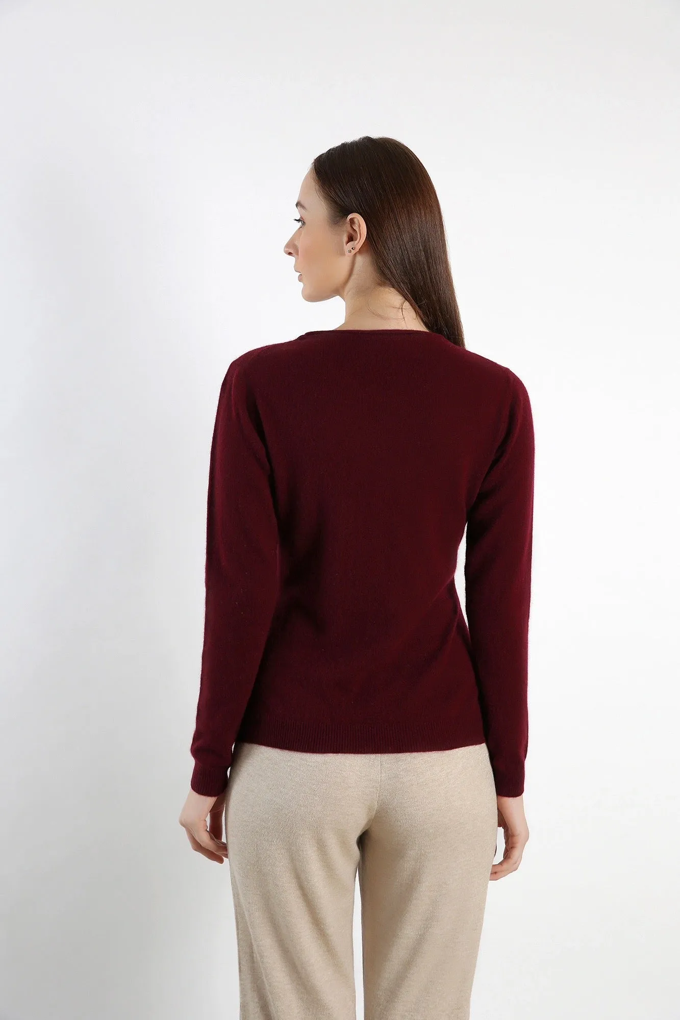 Beetroot Roll-neckline pure Cashmere Sweater