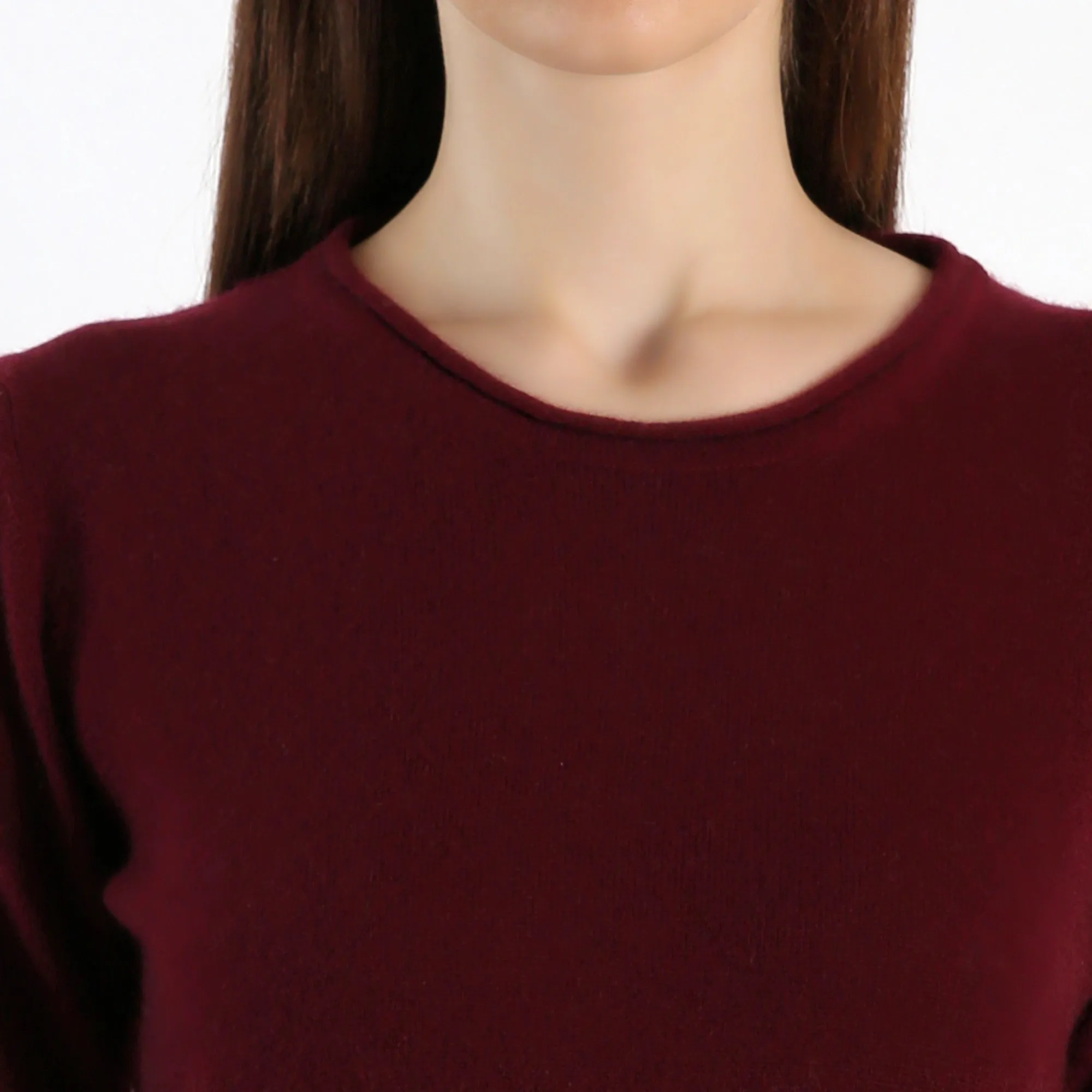 Beetroot Roll-neckline pure Cashmere Sweater