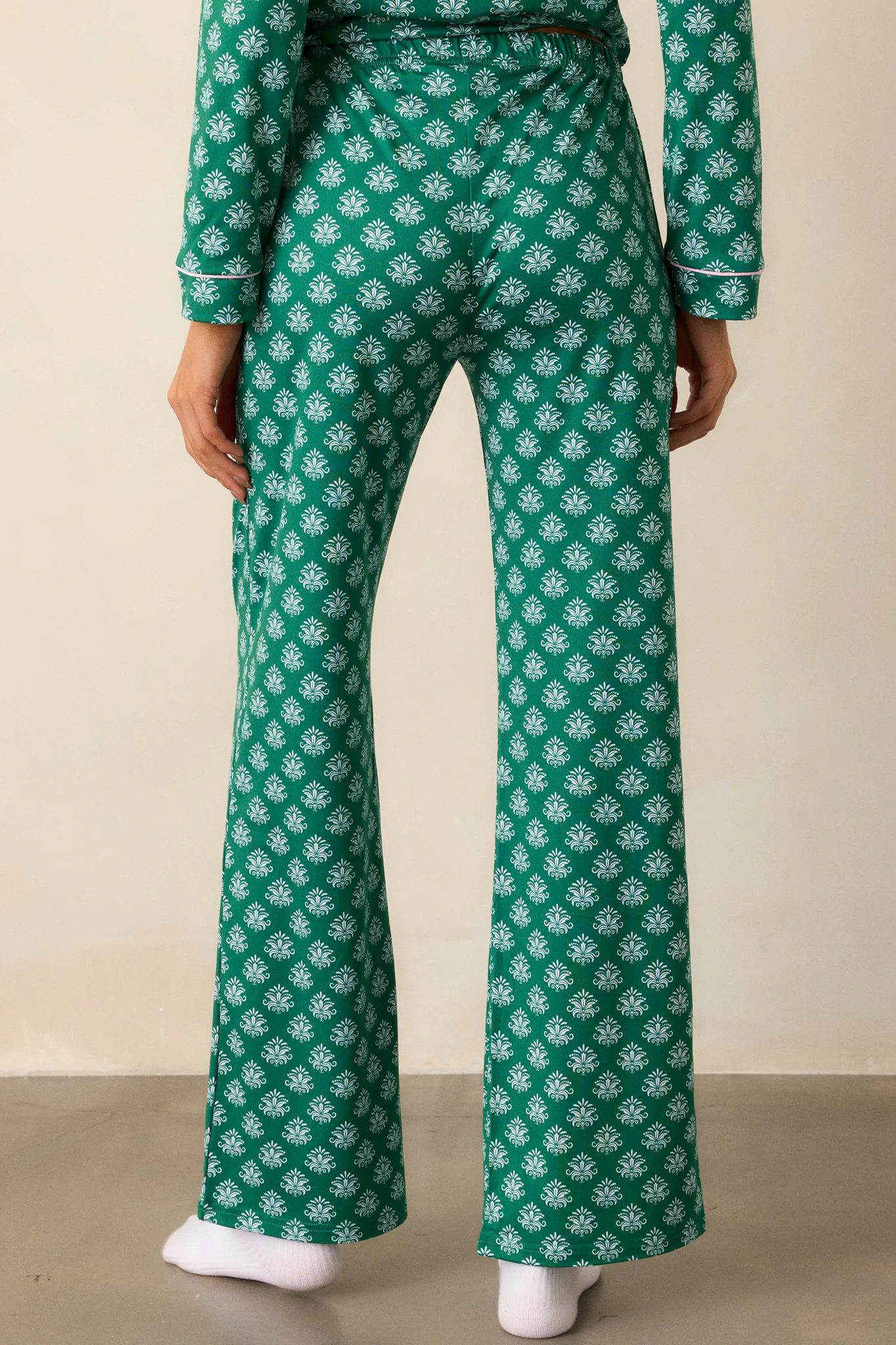 Beyond the Horizon Green Fleur De Lis Pajama Pants