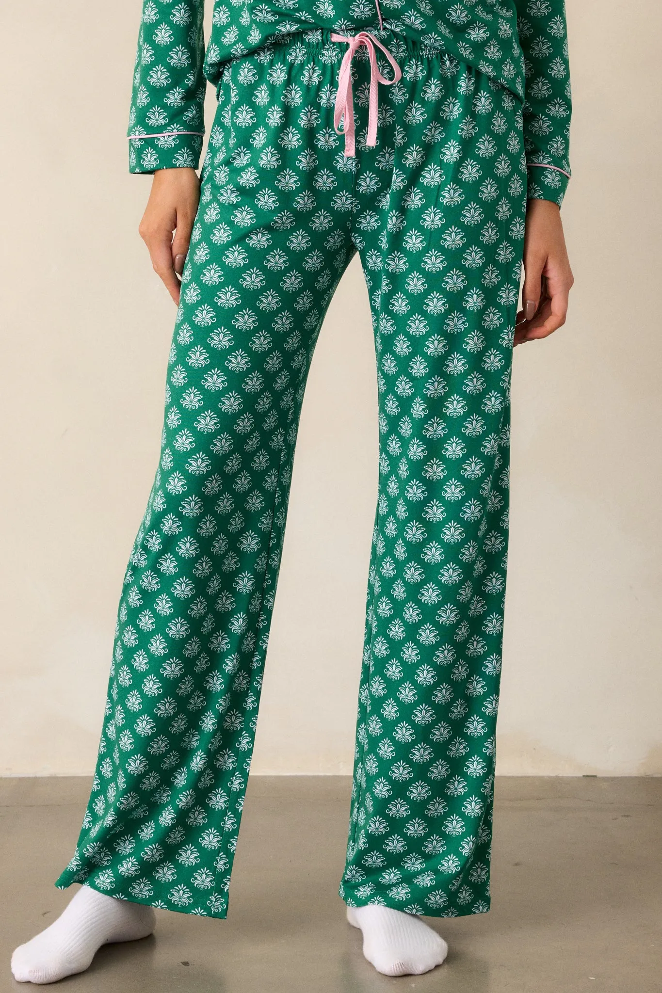 Beyond the Horizon Green Fleur De Lis Pajama Pants