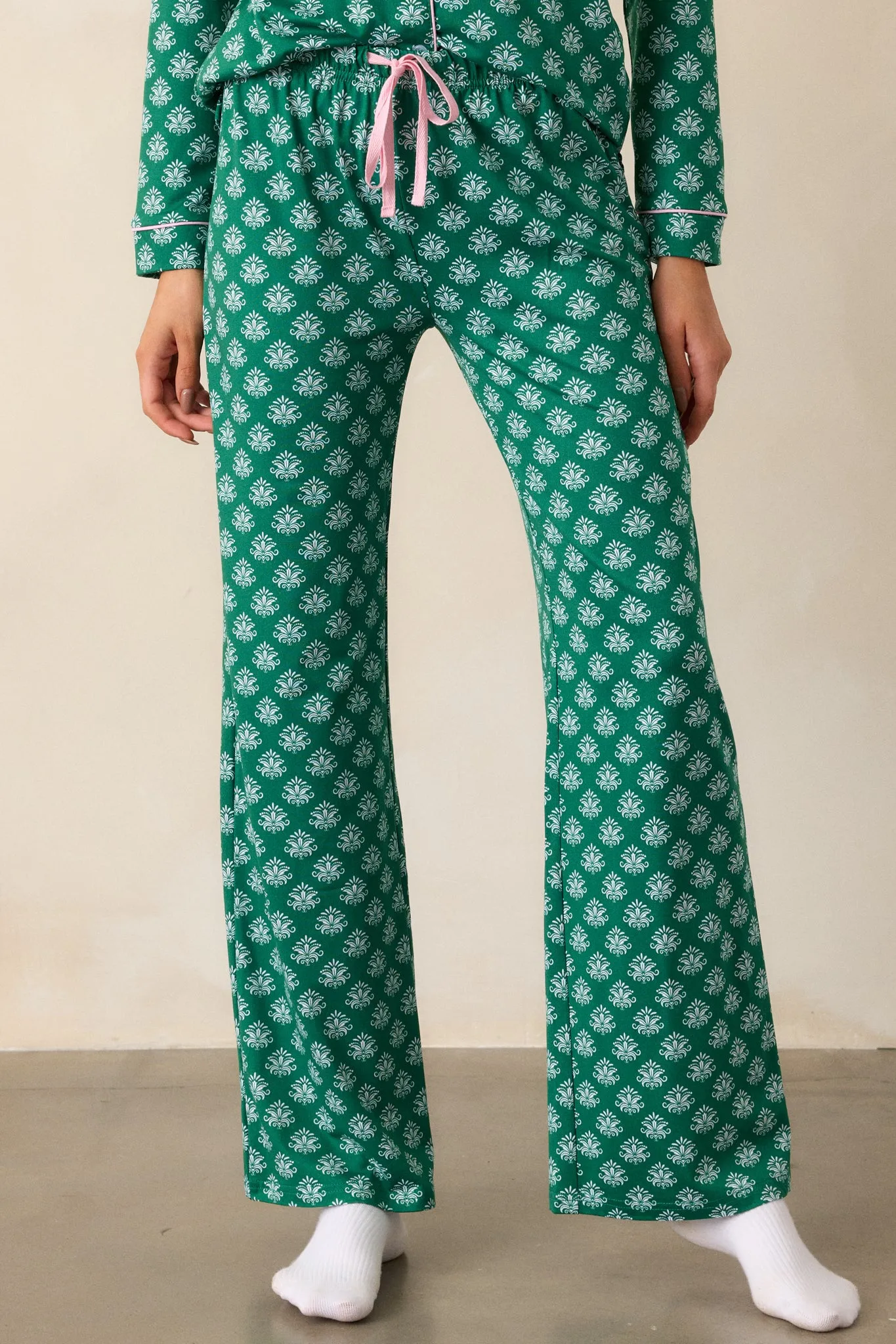 Beyond the Horizon Green Fleur De Lis Pajama Pants