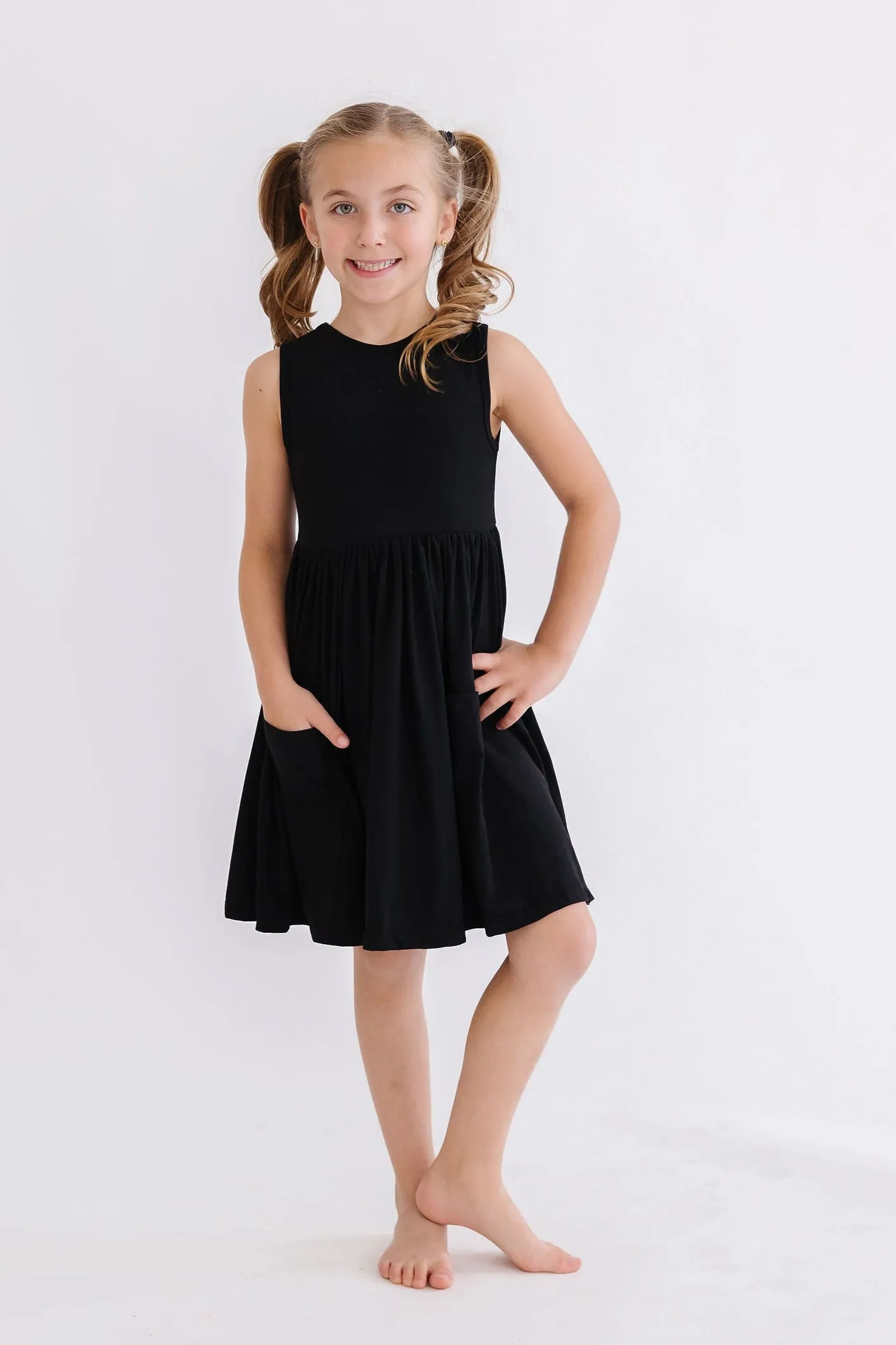 Black Tank Pocket Twirl Dress