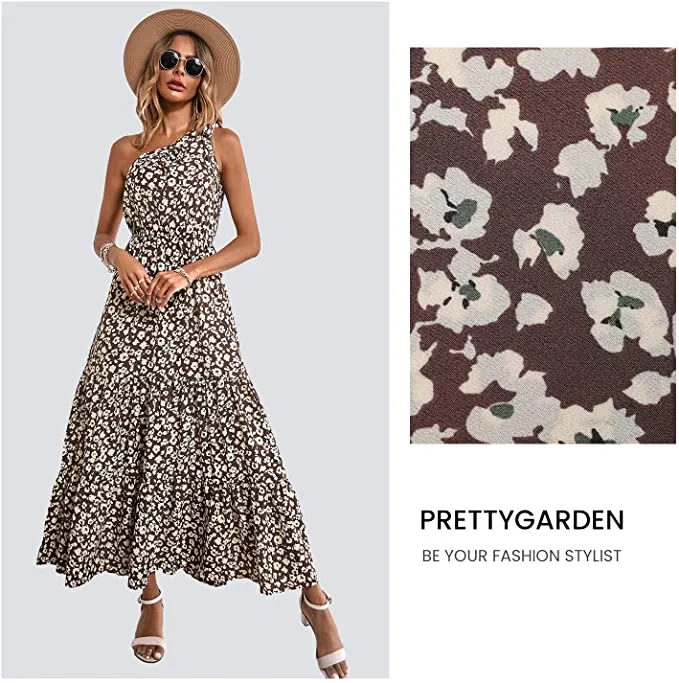 Black Women's Summer Floral Maxi Dresses - Prettygarden