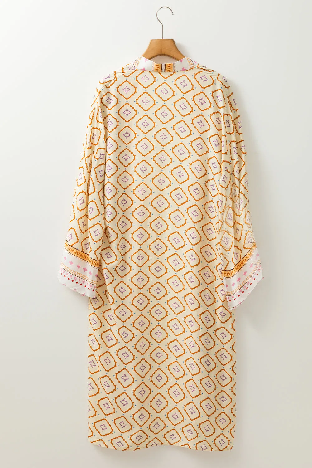 Bohemian Geometric Long Kimono