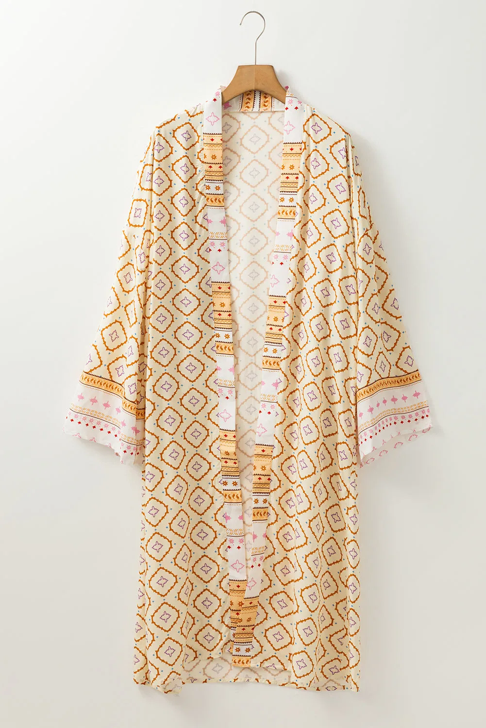 Bohemian Geometric Long Kimono