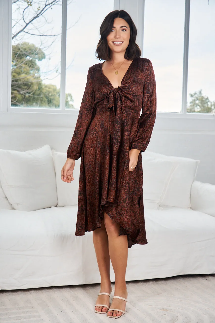 Bryleigh Dress - Bronze Print