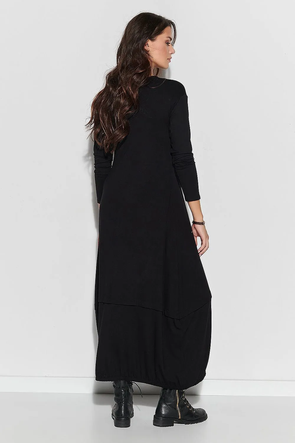 Chic Black Layered Hem Maxi Dress for Effortless Elegance