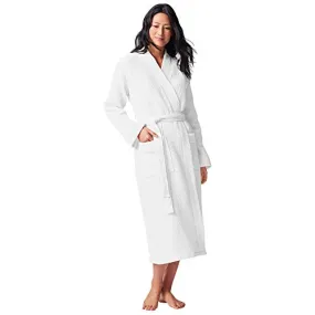 Coyuchi Unisex Waffle Patterned Organic Cotton Robe - Fast Drying Weave - Classic Spa Style Robe - GOTS Certified