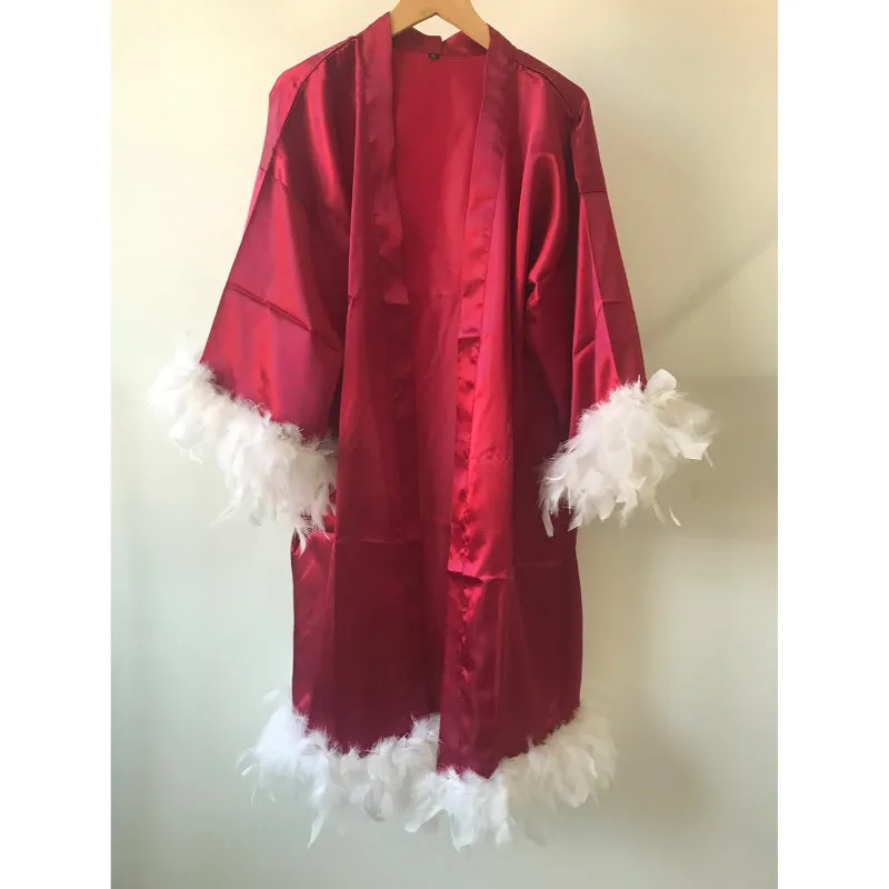 Customized Feathered Bridesmaid Robes