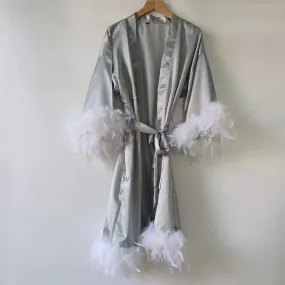 Customized Feathered Bridesmaid Robes