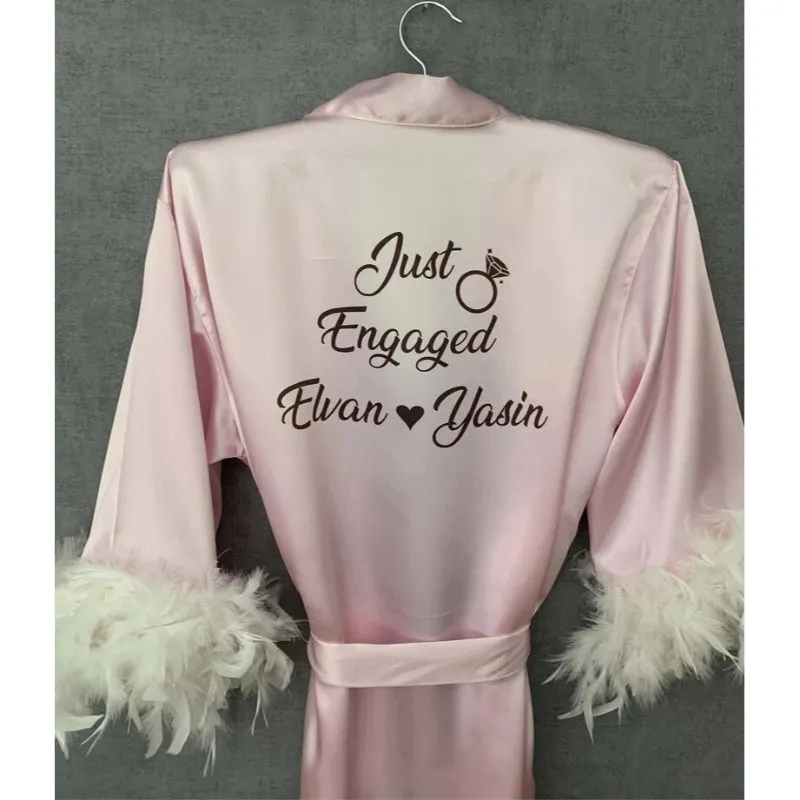 Customized Feathered Bridesmaid Robes