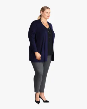 Donna Ruched Sleeve Cardigan | Navy