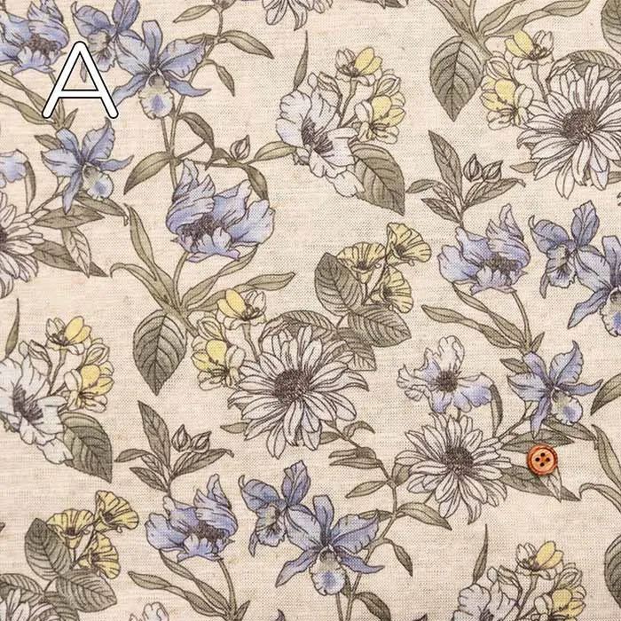 Easy Linen Knit Print Fabric - Flower