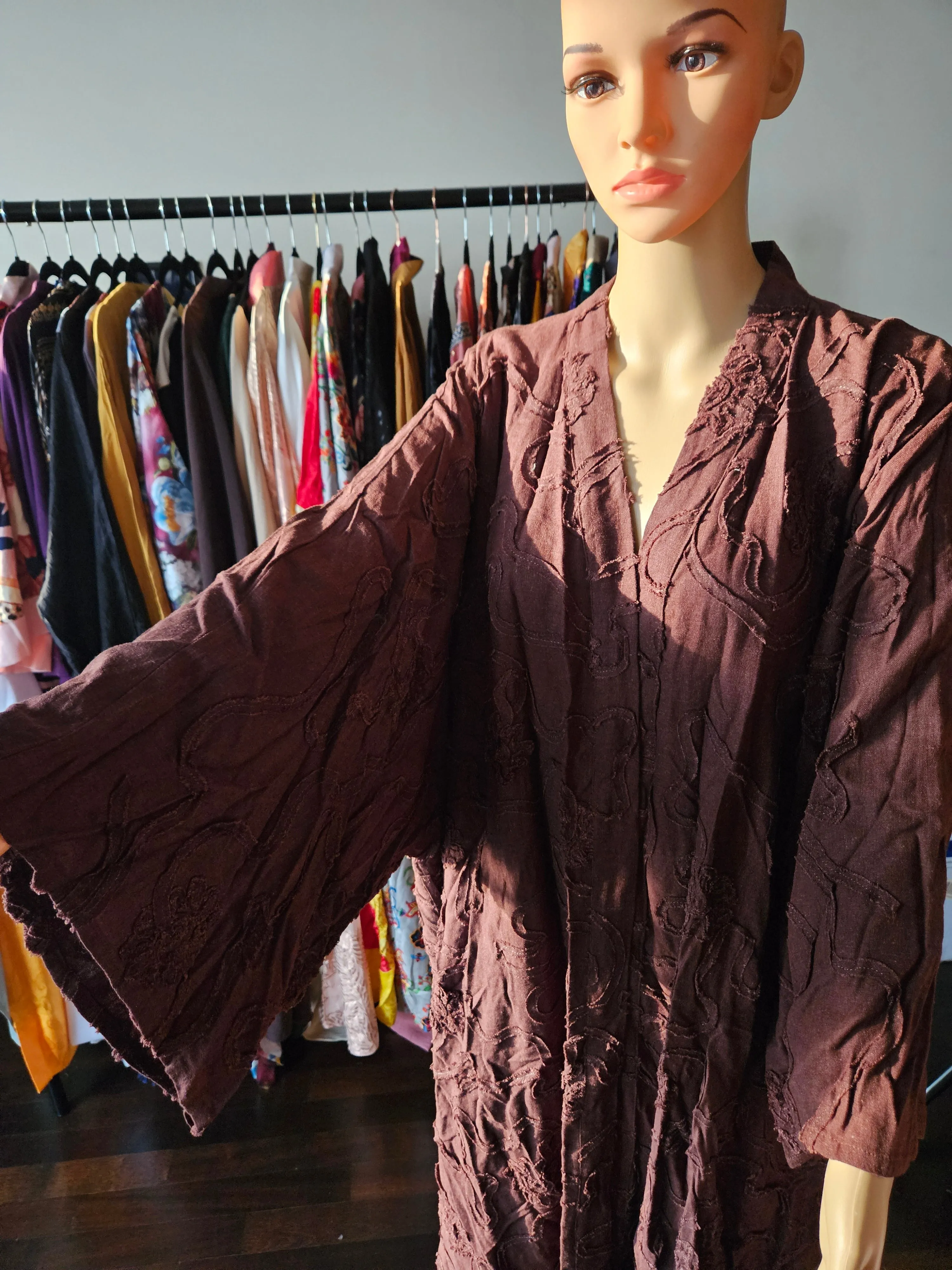 Elsa brown linen robe