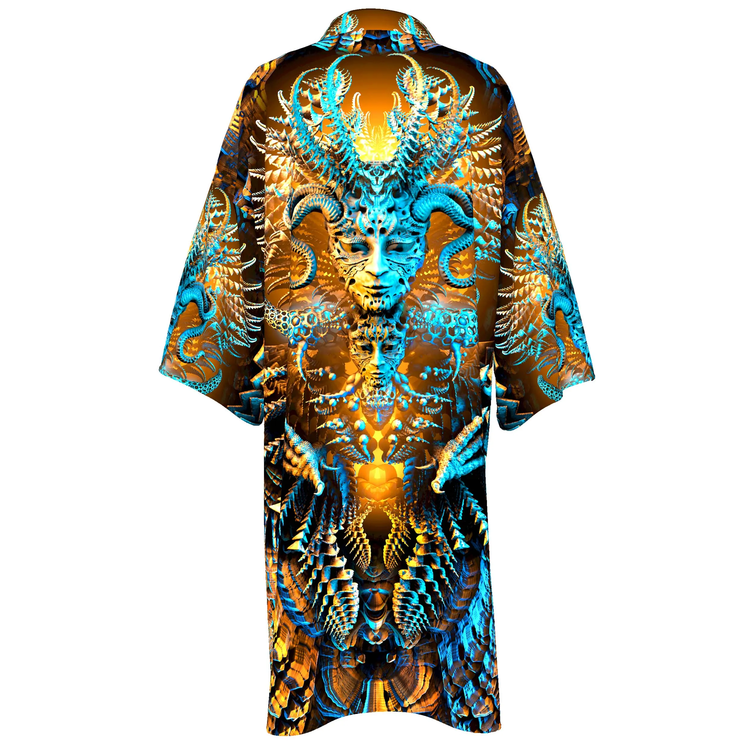 Festival Kimono | Psy Clothing | Burning Man Clothing | Swimsuit Coverup | UV Reactive Clothing | Gamuyan (KM)