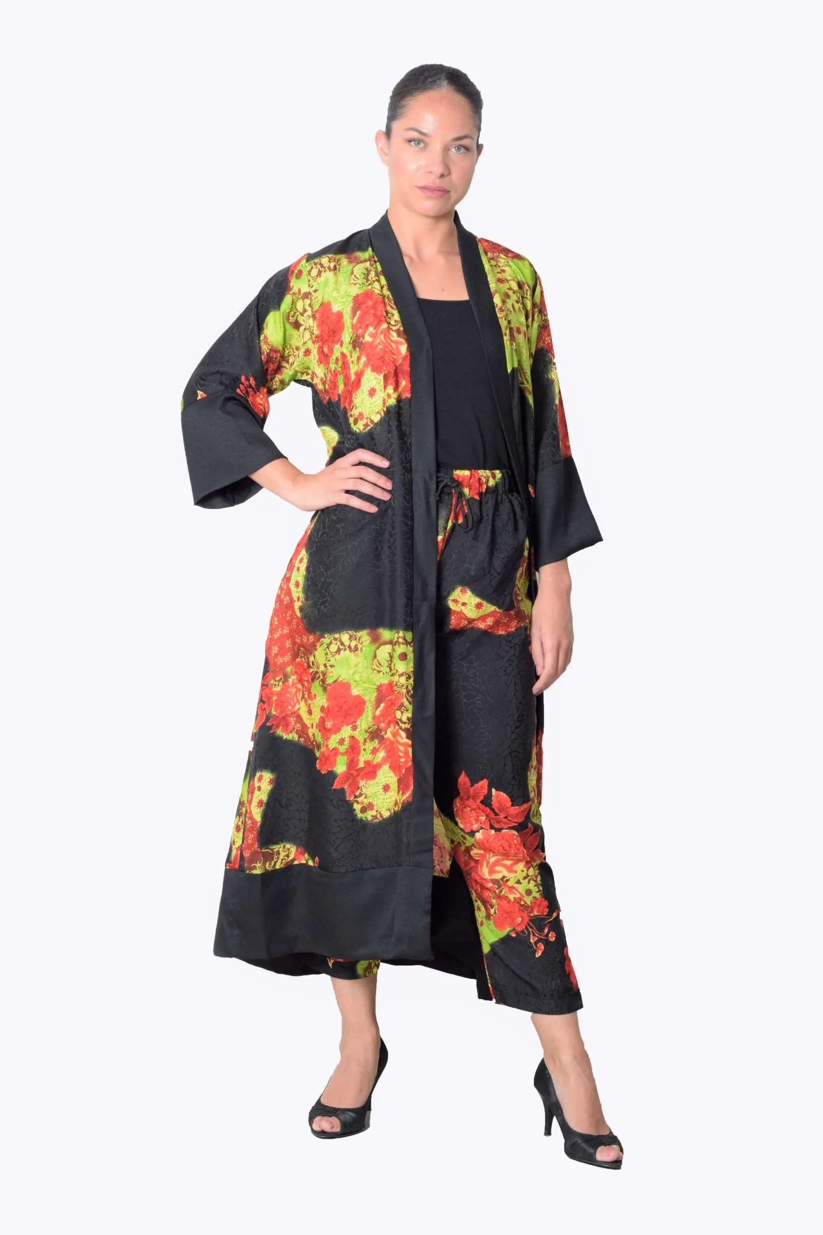 Fleur 2 Piece kimono & pants set