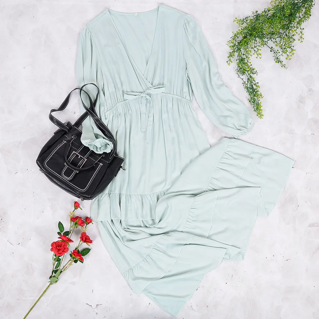 Flowy Ruffle Tunic Midi Dress