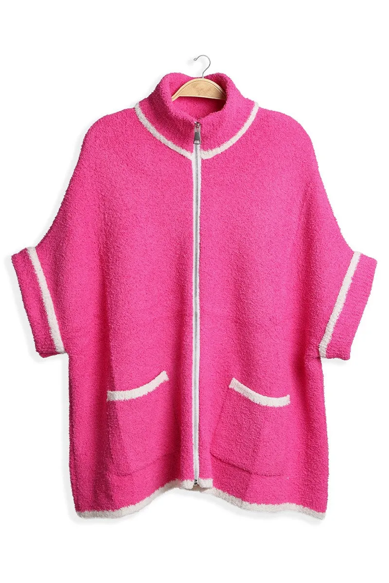 Fuchsia Zip Up Jacket