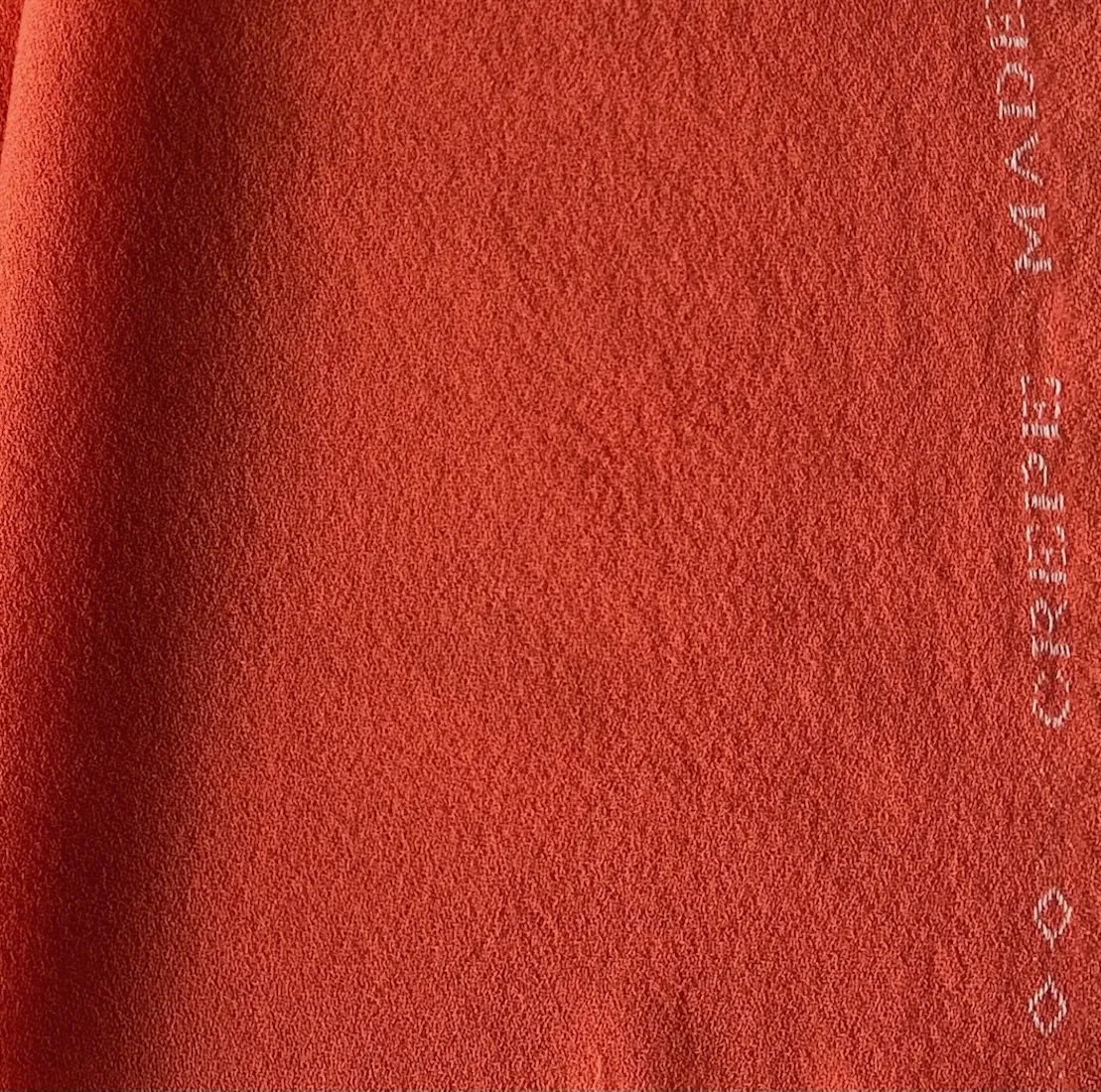 High-End Brilliant Coral Selvedged Wool Crepe (Made in Italy)