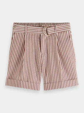 Kids - Striped seersucker shorts