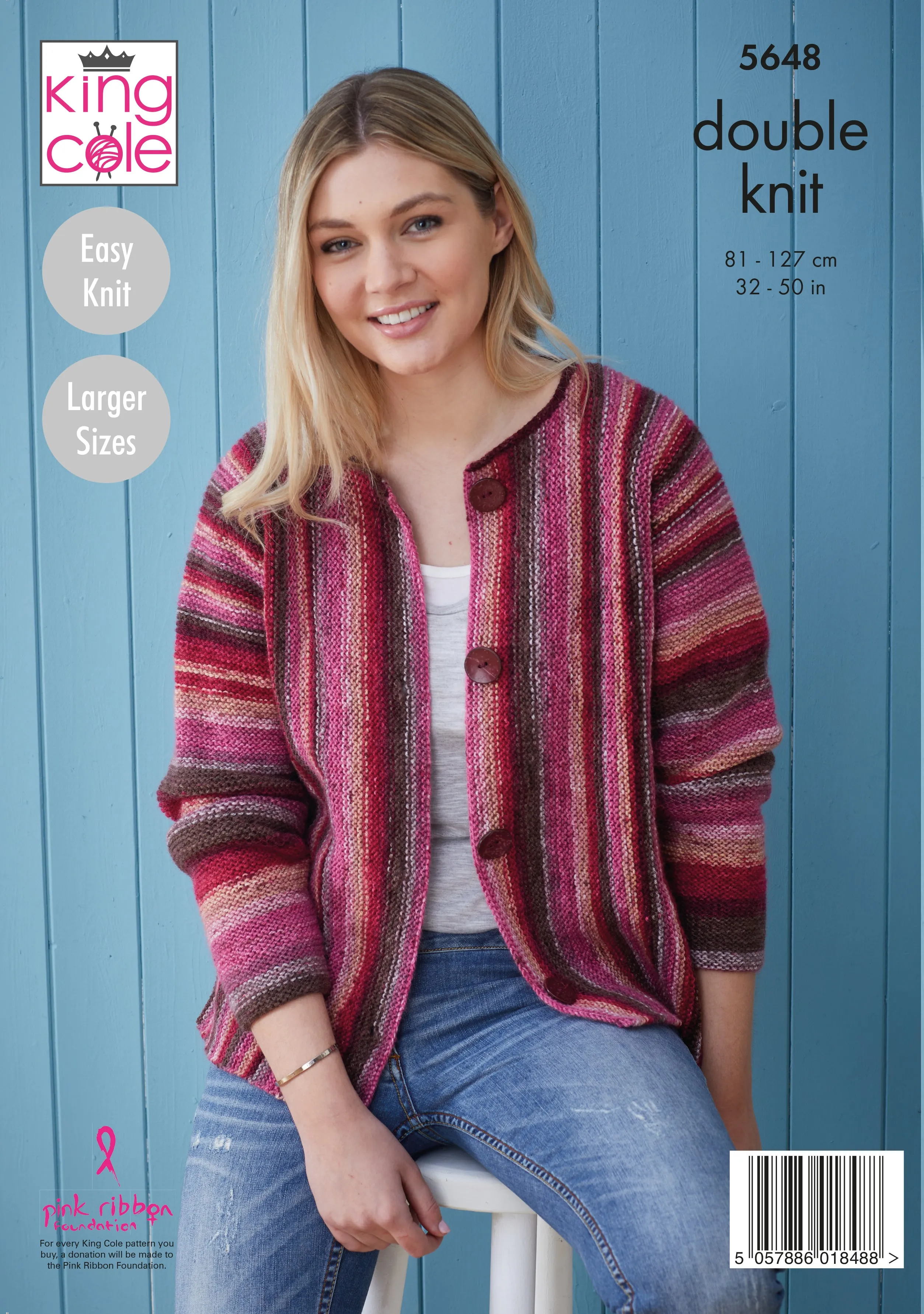 King Cole 5648 Double Knitting Pattern - Easy Knit DK Ladies Cardigans