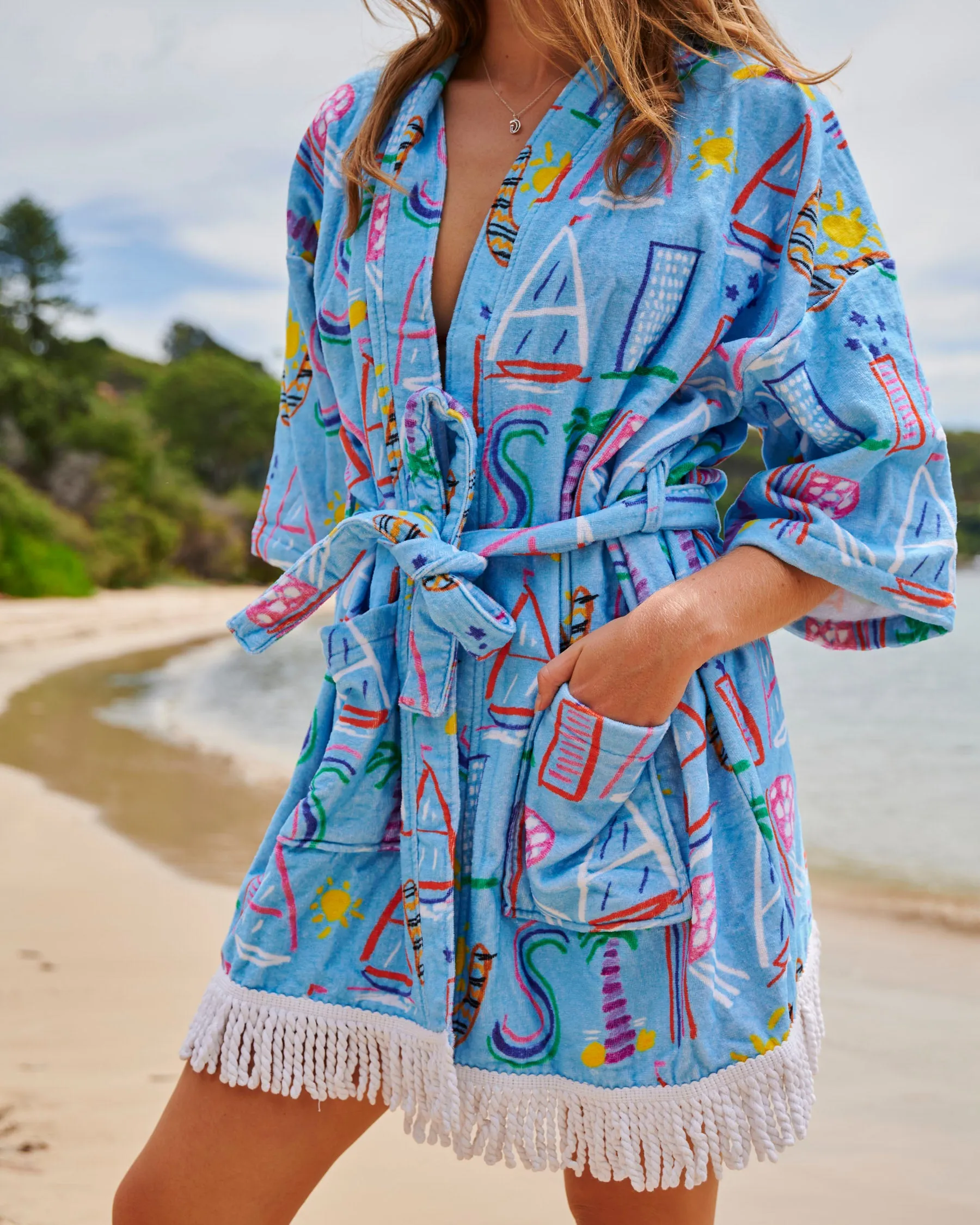 Kip&Co x Ken Done Australia Mate Terry Mini Bath Robe