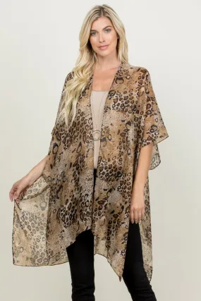 LEOPARD OPEN FRONT KIMONO/1PC