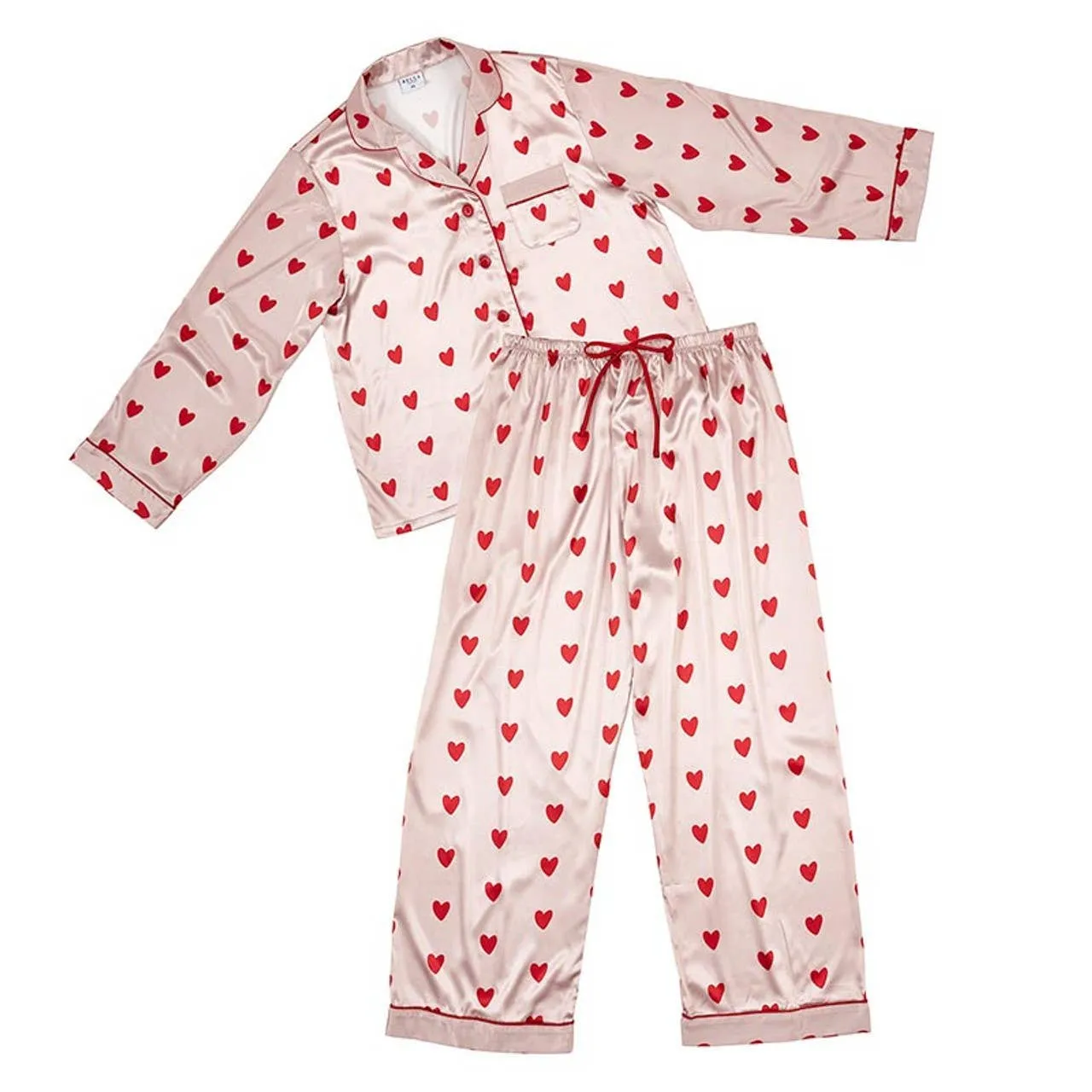 Long Sleeve Pant PJ Set - Pink Hearts