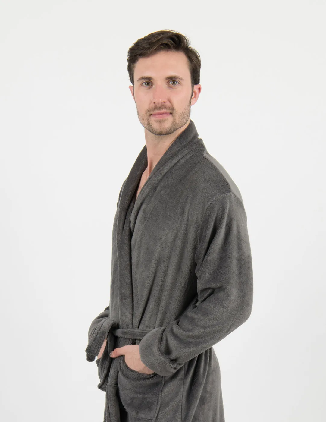 Men's Soft Micro Fleece Bathrobe