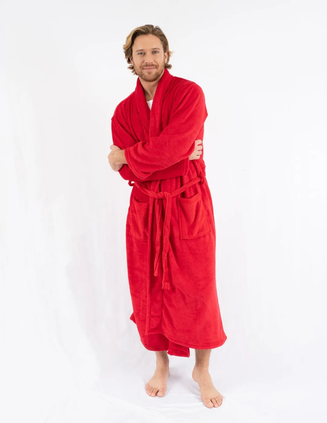 Men's Soft Micro Fleece Bathrobe