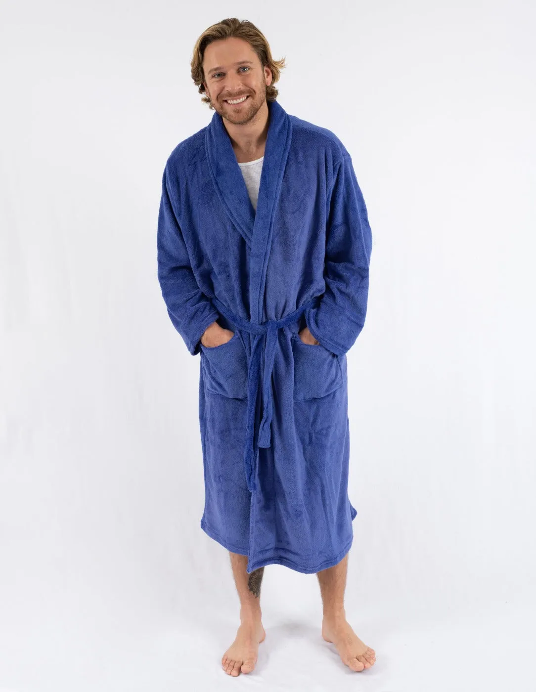 Men's Soft Micro Fleece Bathrobe