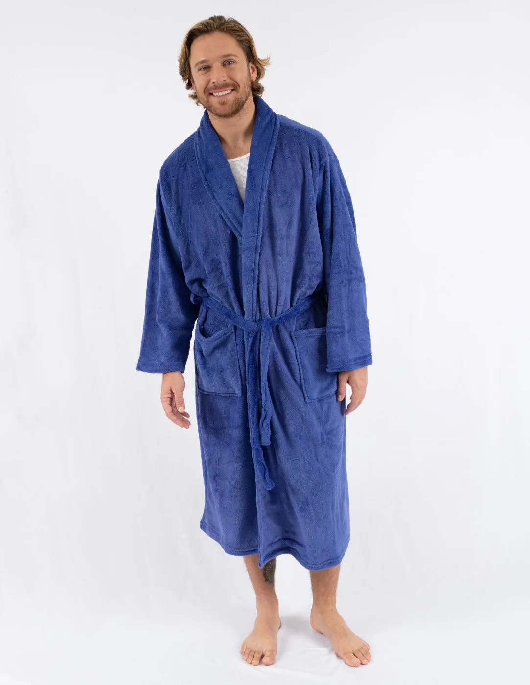 Men's Soft Micro Fleece Bathrobe