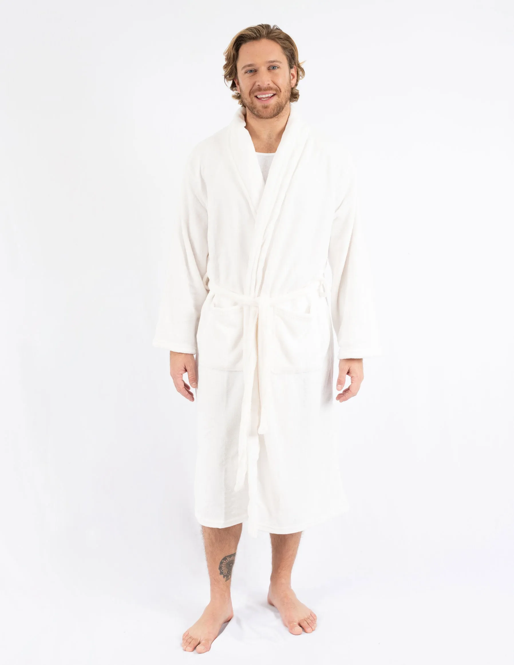 Men's Soft Micro Fleece Bathrobe