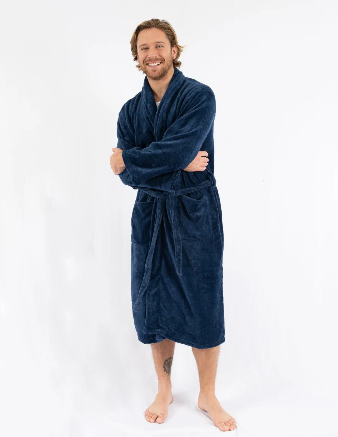 Men's Soft Micro Fleece Bathrobe