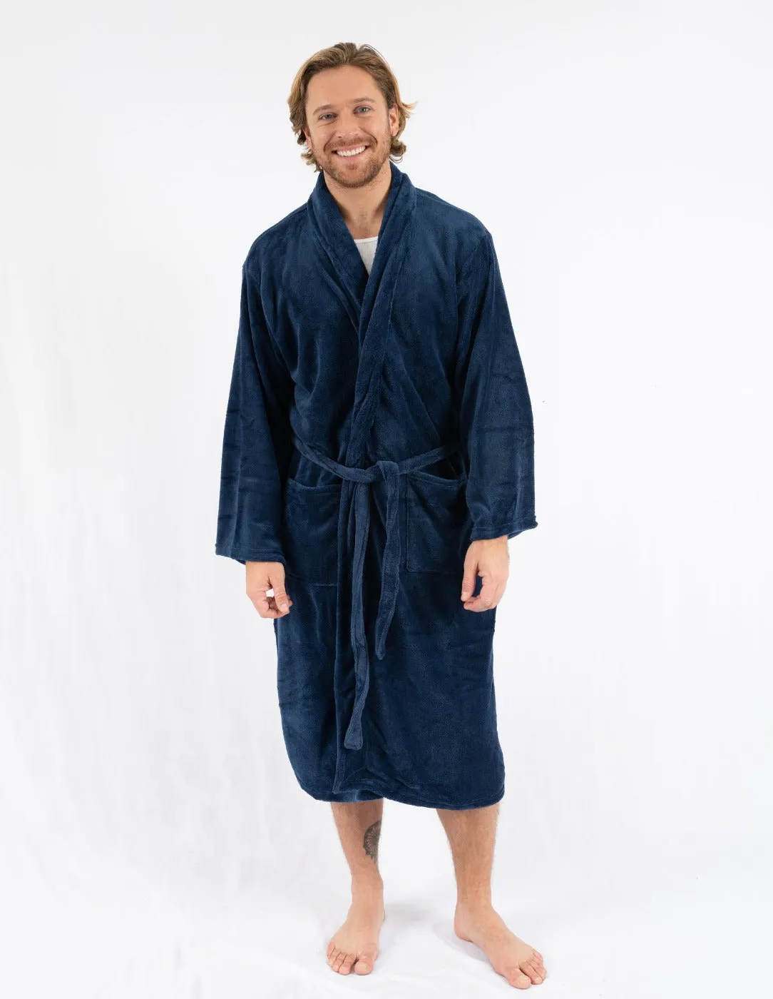 Men's Soft Micro Fleece Bathrobe