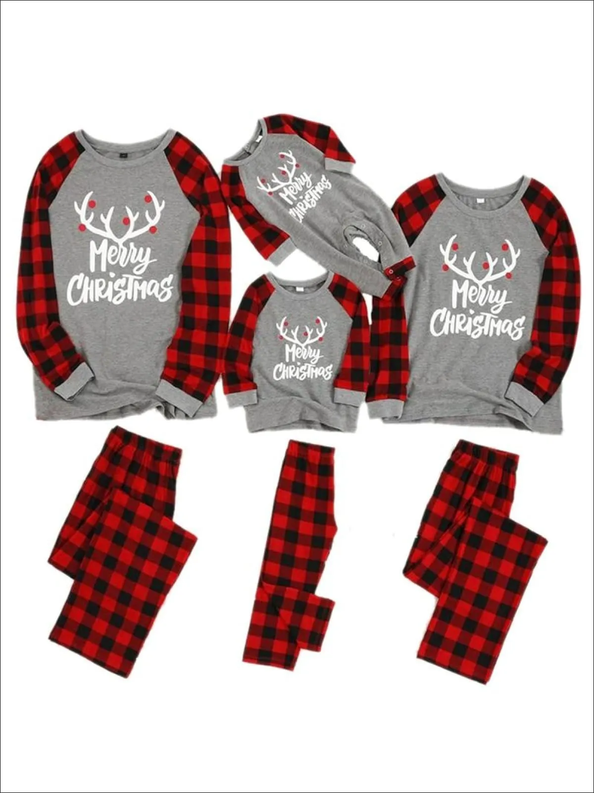 Mommy and Me Cozy Plaid Long Sleeve Holiday Pajamas