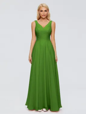 Moss Colored Bridesmaid Dresses Ryleigh Flowy Chiffon Bridesmaid Dresses With Bow