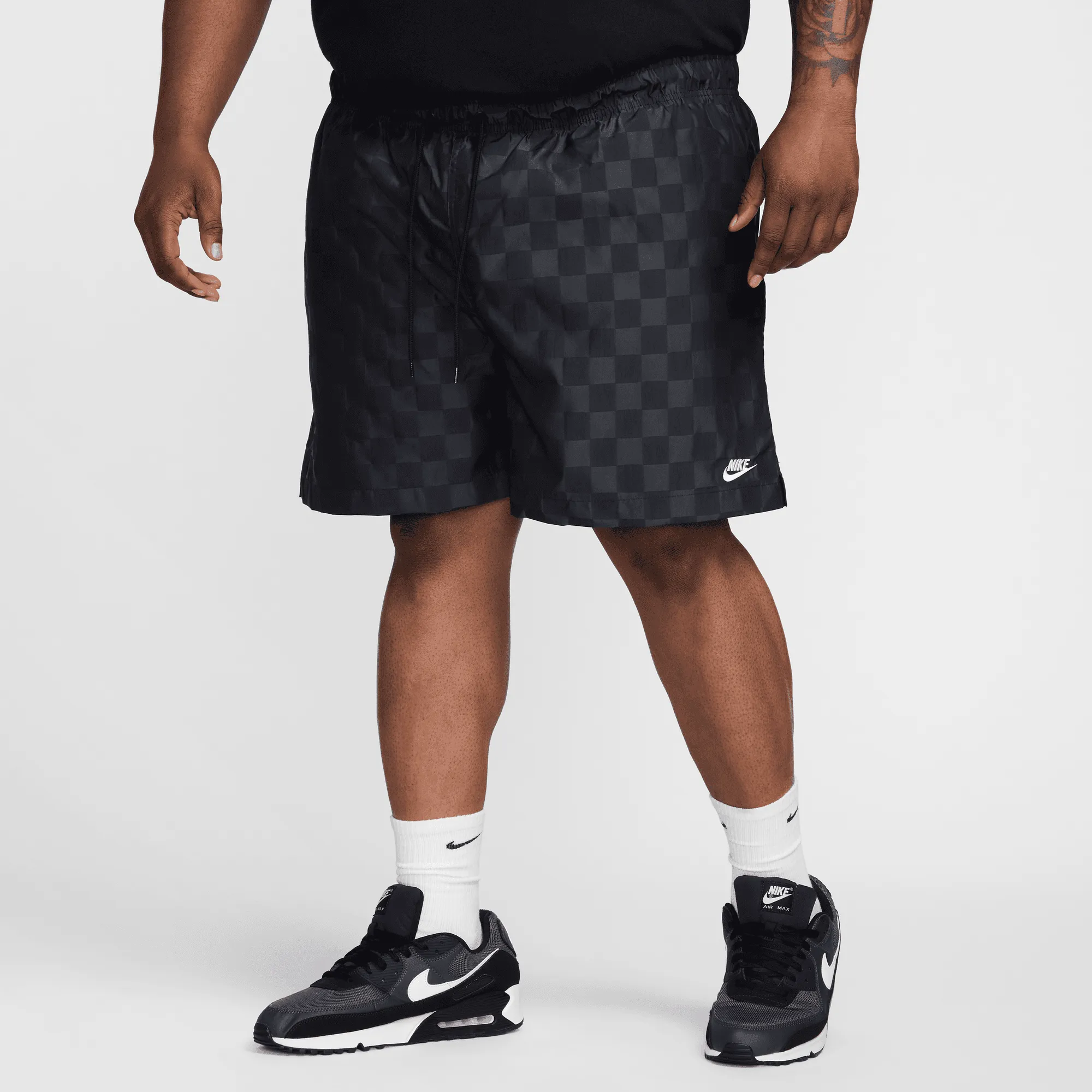 Nike Club Black Checkered Flow Shorts