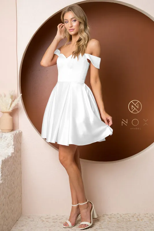 NOX ANABEL R773 Off Shoulder Sweetheart Short Cocktail Dress