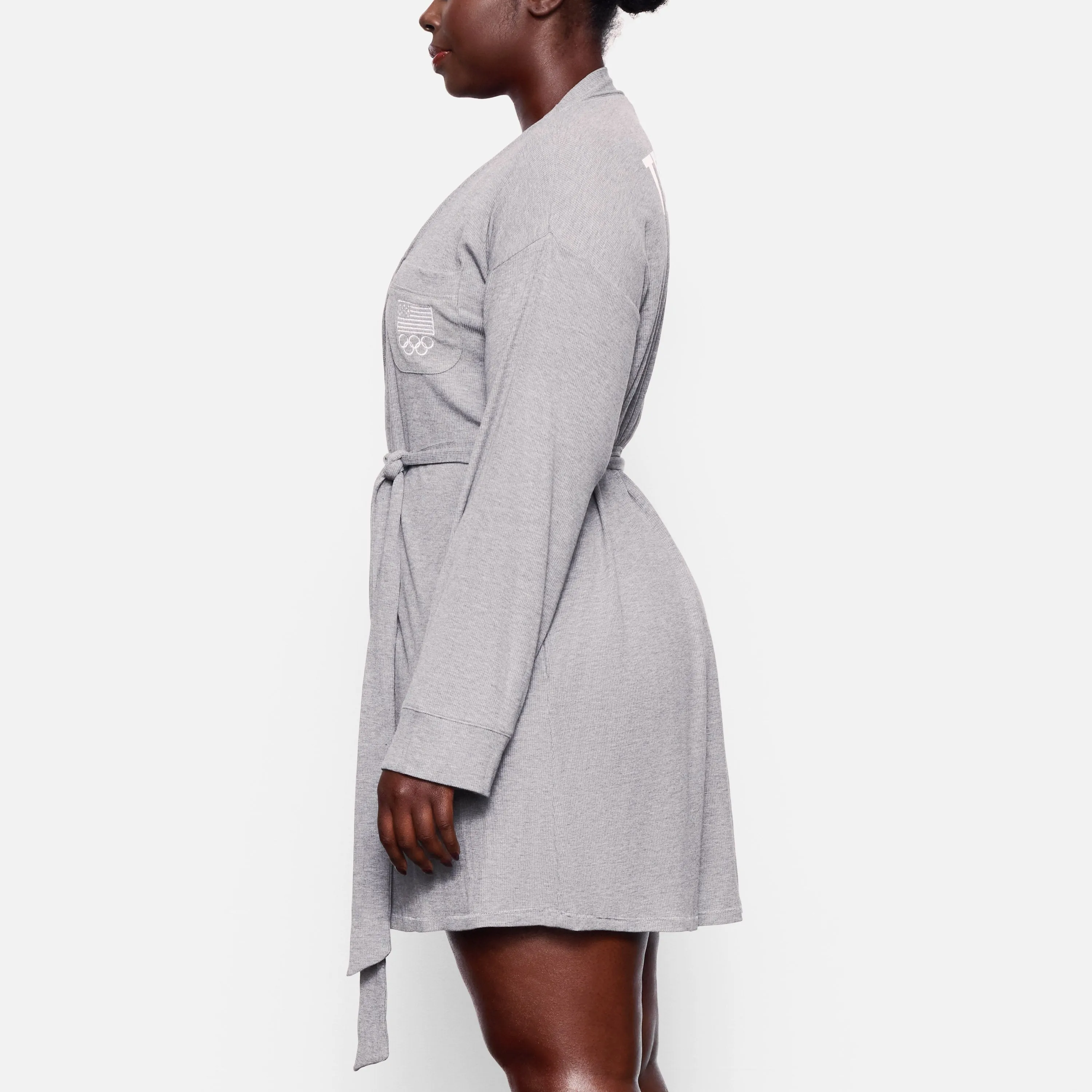 OLYMPIC CAPSULE RIB ROBE | HEATHER GREY