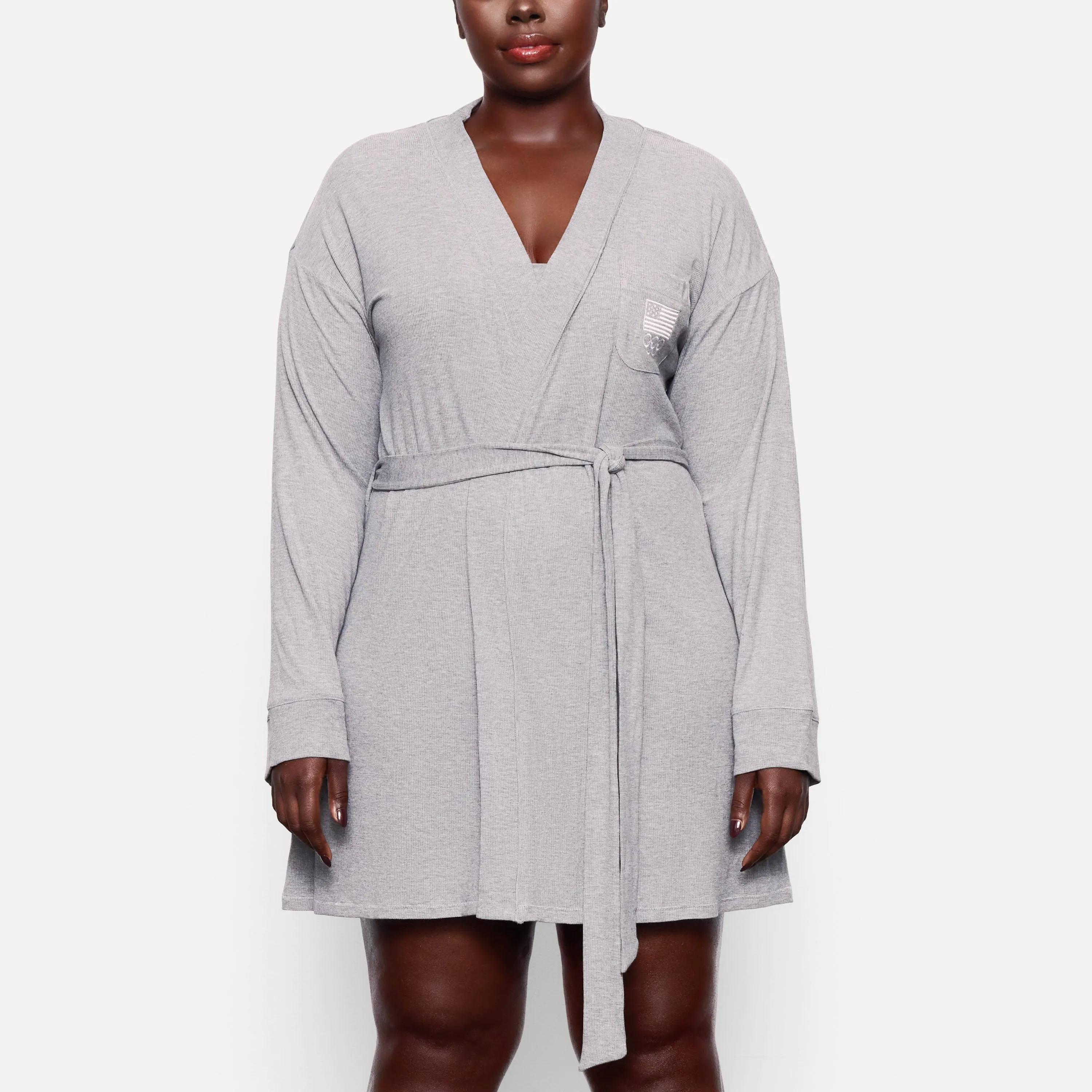 OLYMPIC CAPSULE RIB ROBE | HEATHER GREY