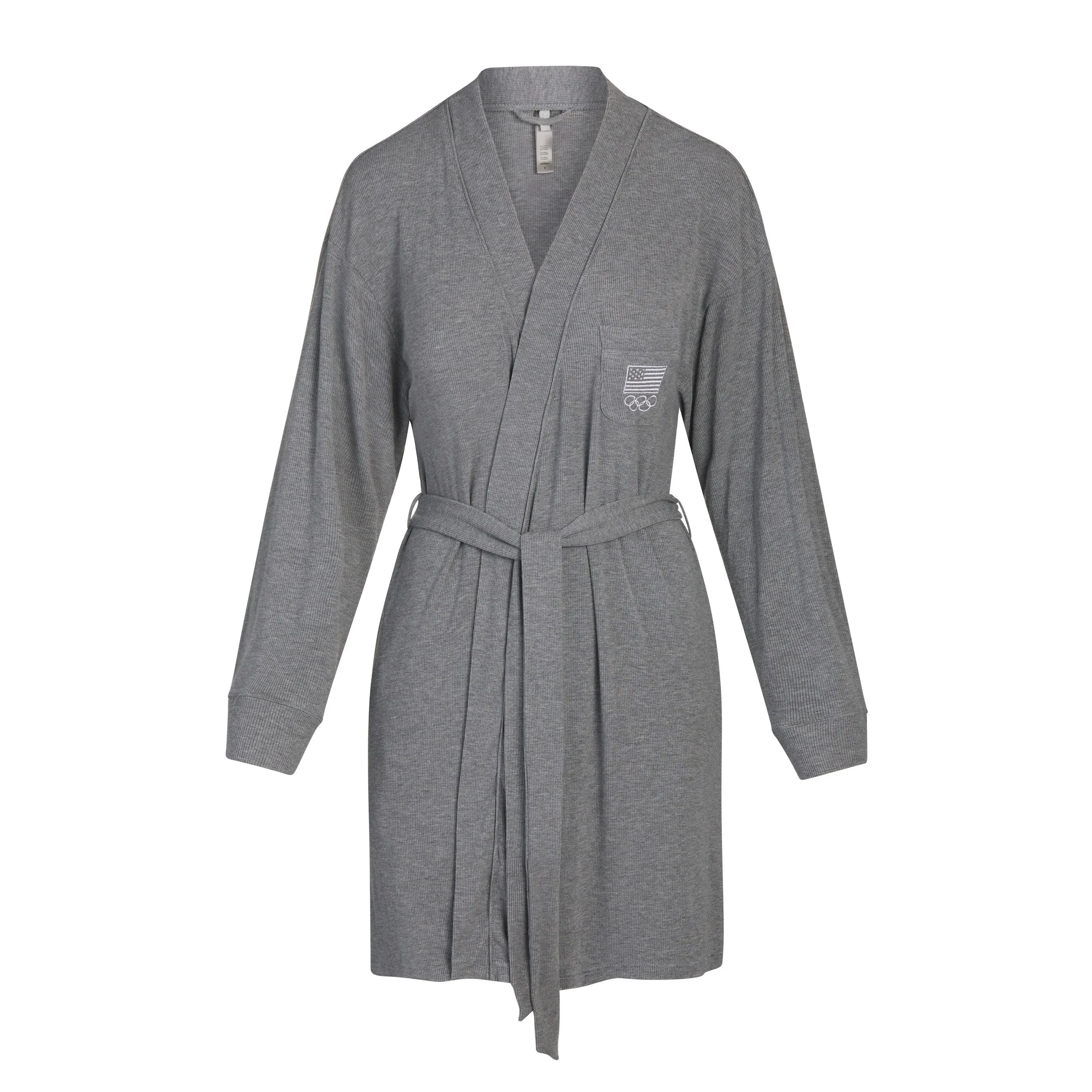 OLYMPIC CAPSULE RIB ROBE | HEATHER GREY